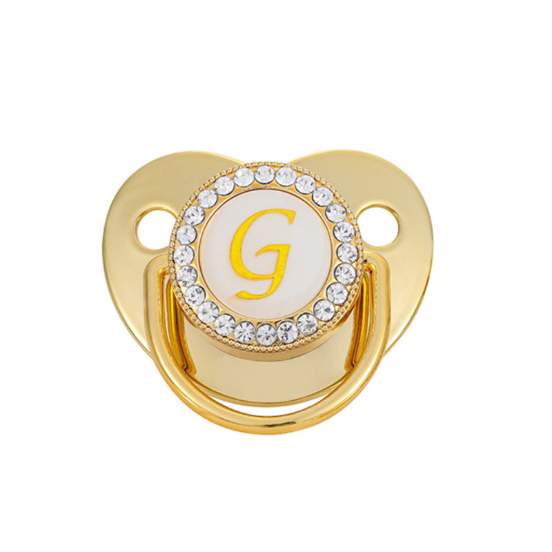 Baby Gold Color 26 Letter Soothing Pacifier