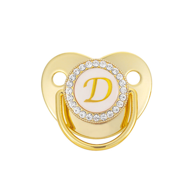 Baby Gold Color 26 Letter Soothing Pacifier