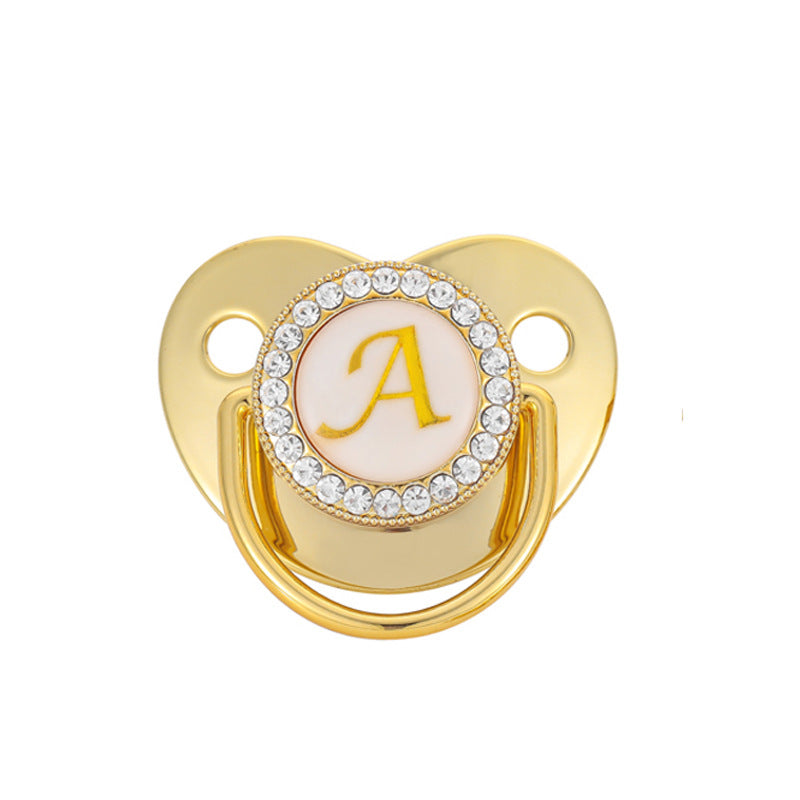 Baby Gold Color 26 Letter Soothing Pacifier