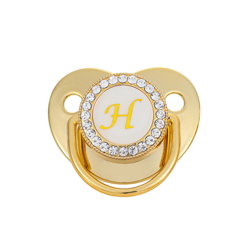 Baby Gold Color 26 Letter Soothing Pacifier