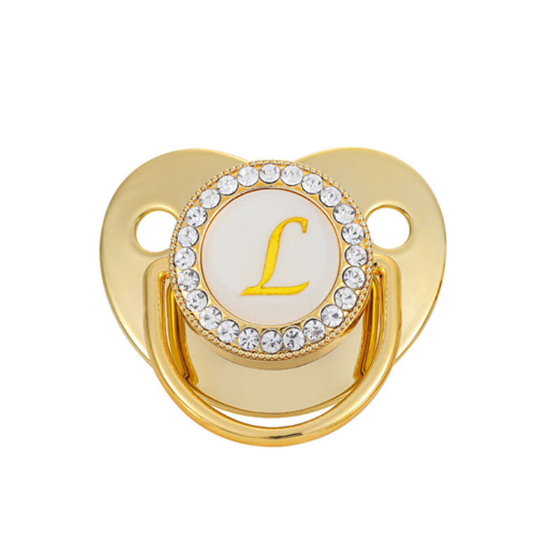 Baby Gold Color 26 Letter Soothing Pacifier
