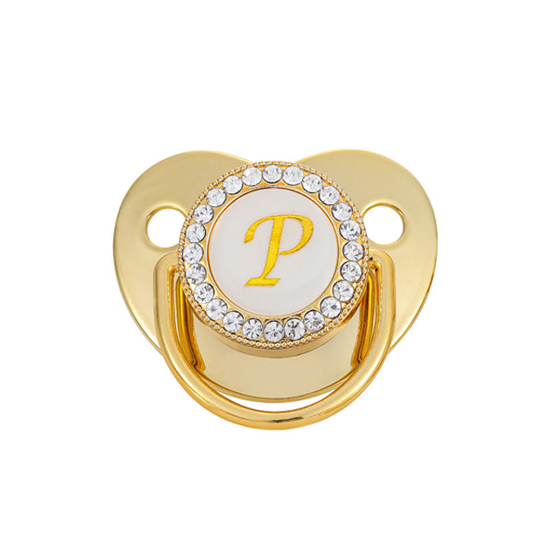 Baby Gold Color 26 Letter Soothing Pacifier