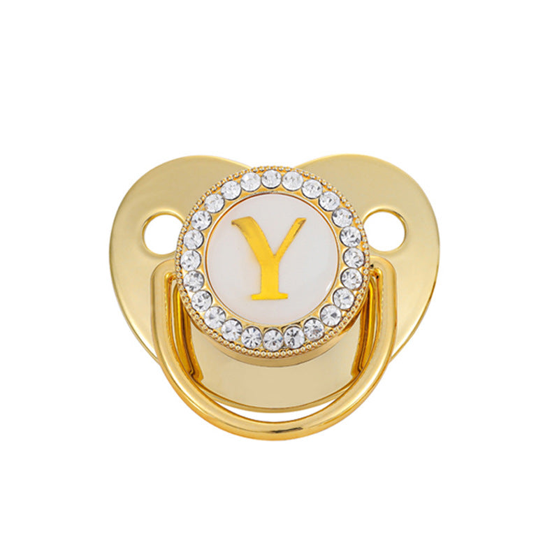 Baby Gold Color 26 Letter Soothing Pacifier