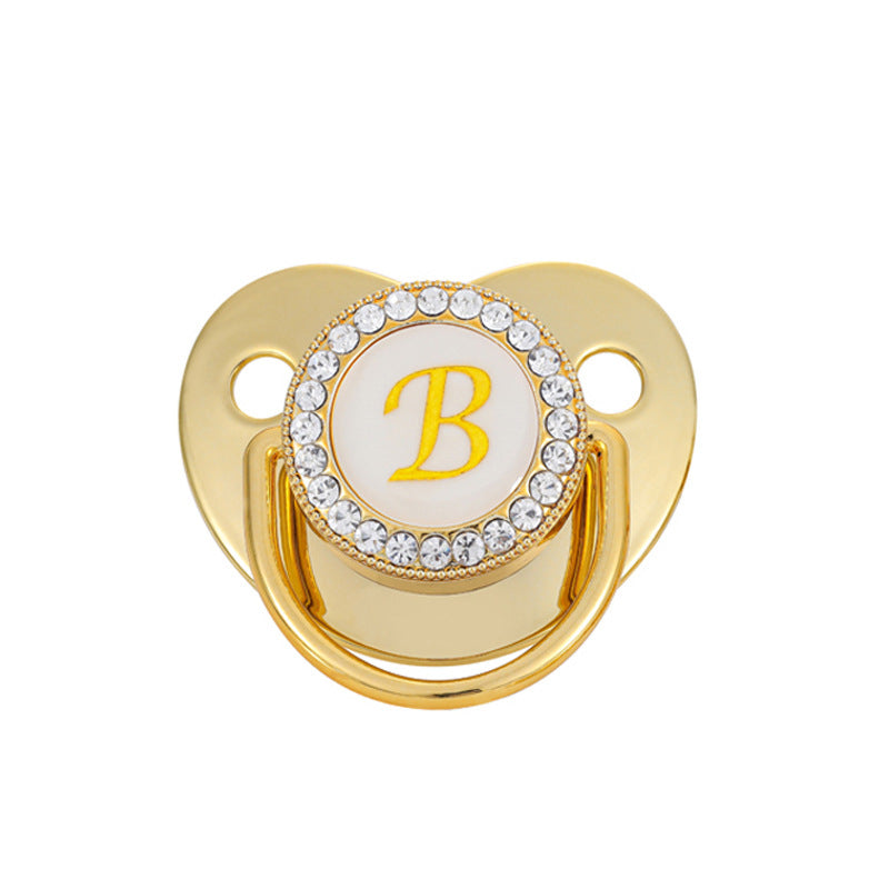 Baby Gold Color 26 Letter Soothing Pacifier
