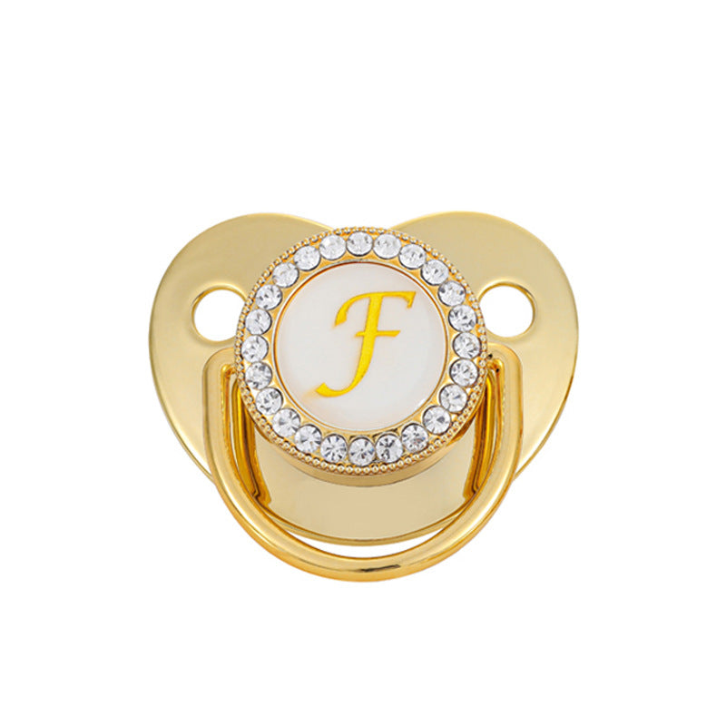 Baby Gold Color 26 Letter Soothing Pacifier