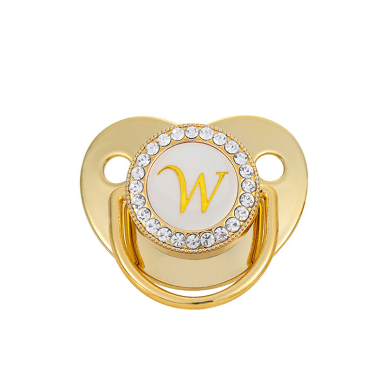 Baby Gold Color 26 Letter Soothing Pacifier