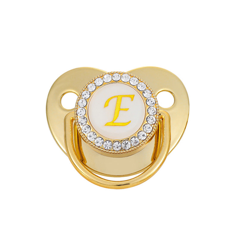 Baby Gold Color 26 Letter Soothing Pacifier