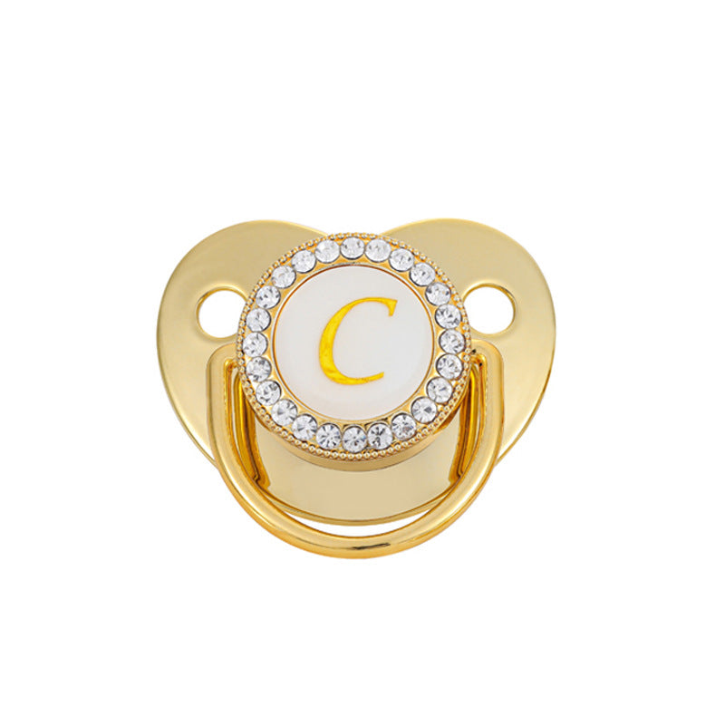 Baby Gold Color 26 Letter Soothing Pacifier