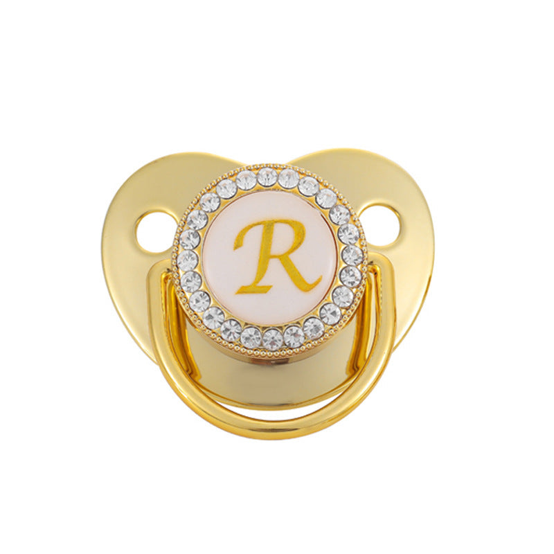 Baby Gold Color 26 Letter Soothing Pacifier