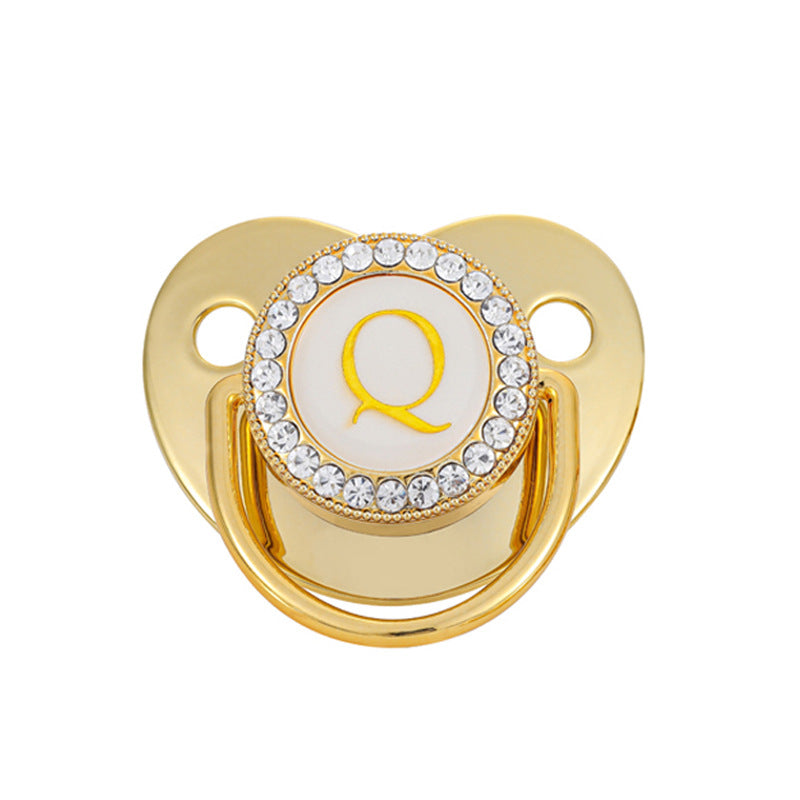 Baby Gold Color 26 Letter Soothing Pacifier
