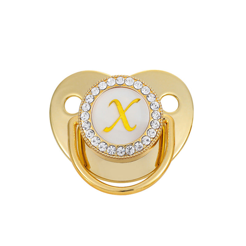 Baby Gold Color 26 Letter Soothing Pacifier