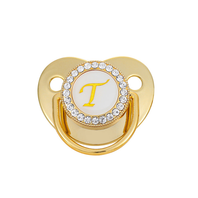 Baby Gold Color 26 Letter Soothing Pacifier