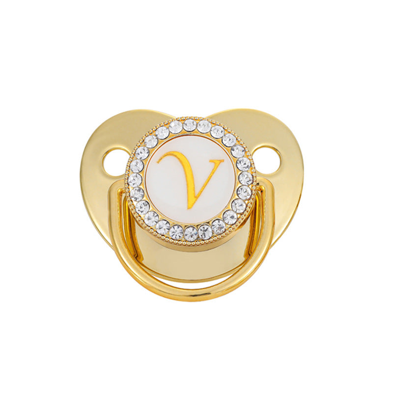 Baby Gold Color 26 Letter Soothing Pacifier