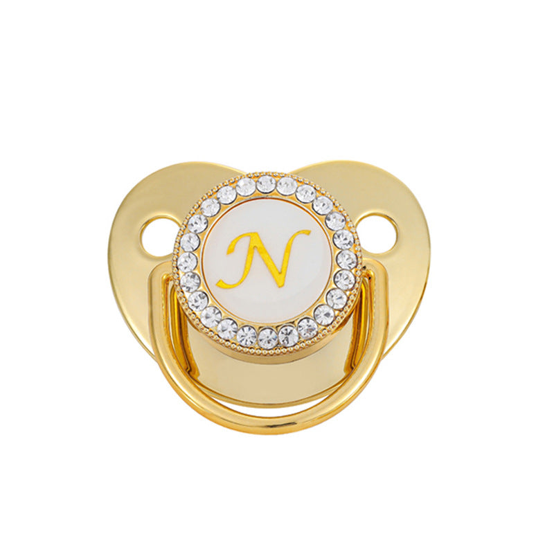 Baby Gold Color 26 Letter Soothing Pacifier